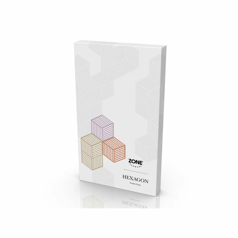 Zone Denmark Untersetzer Hexagon 3er Set Lupine Warm Sand Light Terracotta, Silikon, Bunt, 16 x 14 cm, 32701