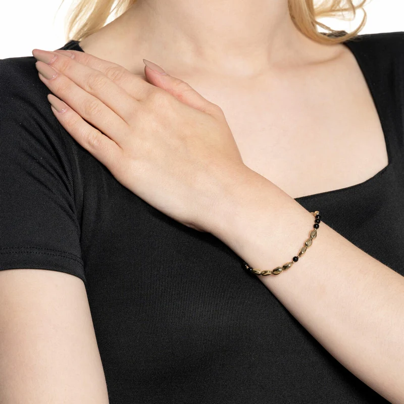 Leonardo Jewels Armband gold Dorina Clip&Mix, Schmuckarmband, Armkette, Modeschmuck, Edelstahl IP gold, Glasperlen, 024438