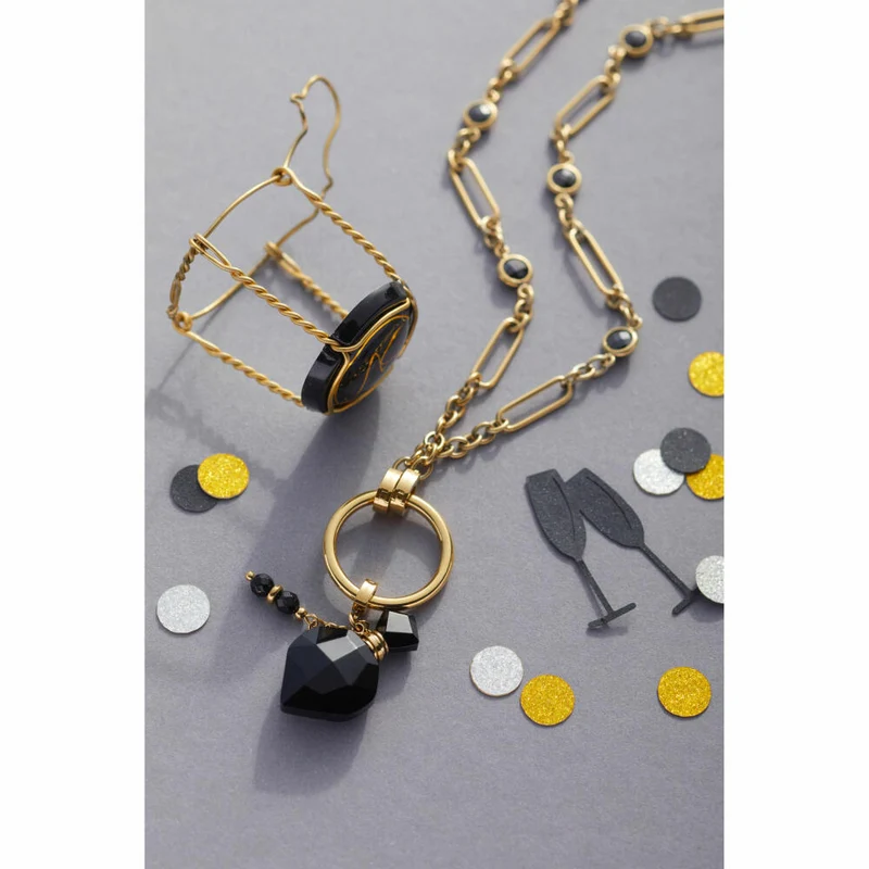 Leonardo Jewels Halskette 80 gold Delica Clip&Mix, Kette, Schmuckkette, Modeschmuck, Edelstahl IP gold, Glasperlen, 024439