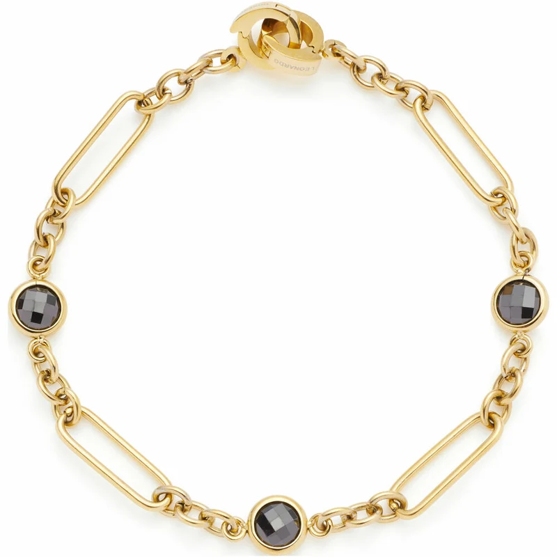 Leonardo Jewels Armband gold Delica Clip&Mix, Schmuckarmband, Armkette, Modeschmuck, Edelstahl IP gold, Glasperlen, 024440