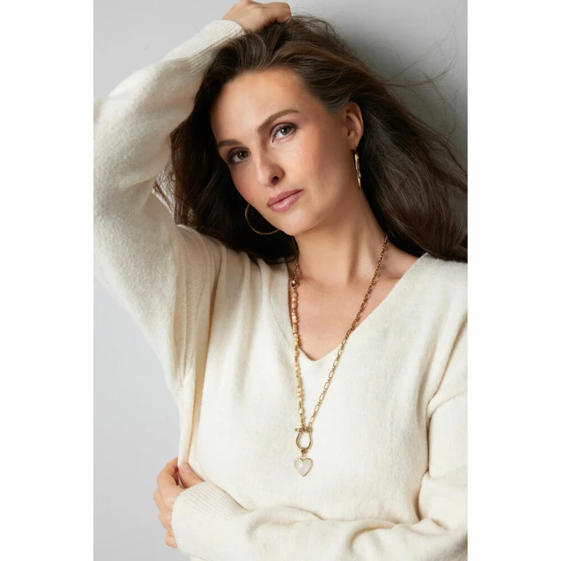 Leonardo Jewels Set Halskette 50 gold Kareen Clip&Mix, Kette, Schmuckkette, Modeschmuck, Edelstahl IP gold, Glasperlen, 024441