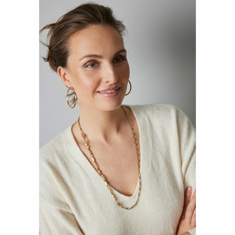 Leonardo Jewels Set Halskette 50 gold Kareen Clip&Mix, Kette, Schmuckkette, Modeschmuck, Edelstahl IP gold, Glasperlen, 024441