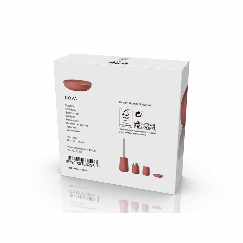 Zone Denmark Seifenschale Nova Peach Red, Seifenablage, Porzellan, Rot, 11 cm, 33296