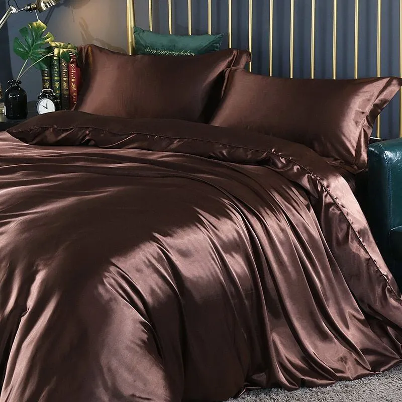 Parure de lit 4 pièces en satin de luxe
