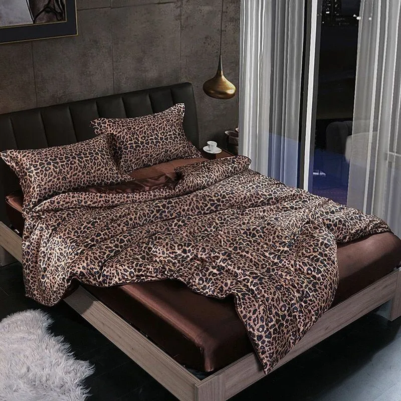 Parure de lit 4 pièces en satin de luxe