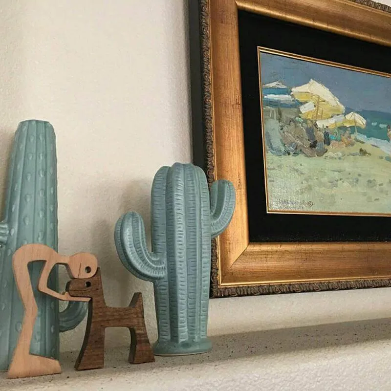 Sculpture décorative en bois - Amoureux des animaux