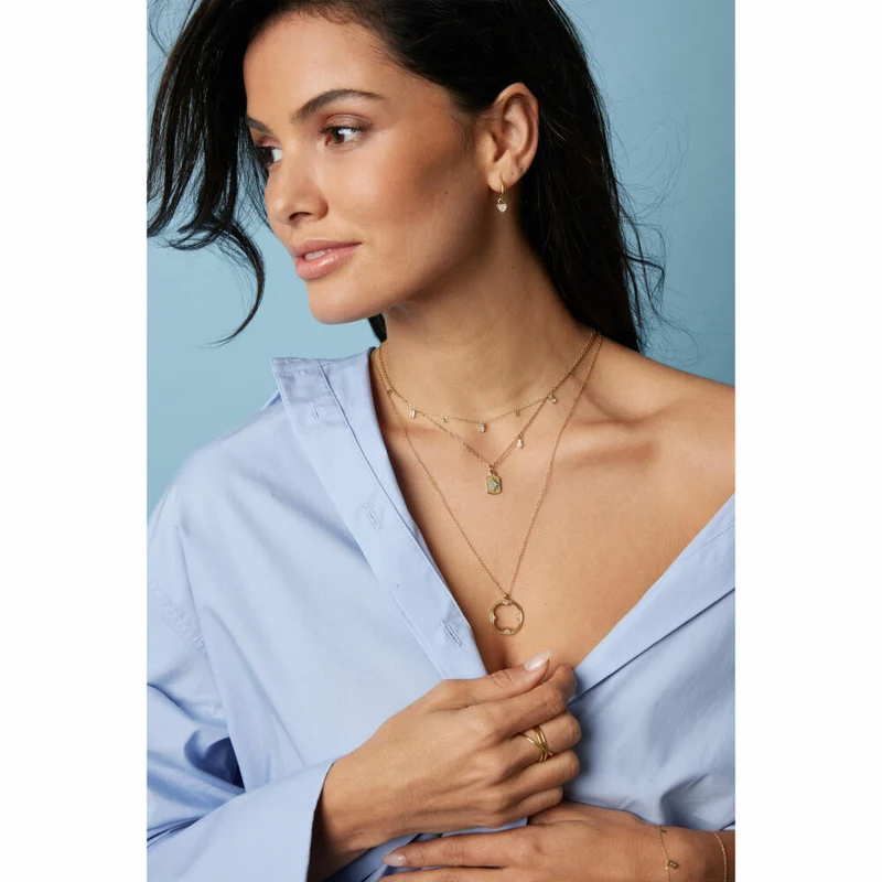 Leonardo Jewels Halskette 60 gold Campagnola, Kette, Schmuckkette, Modeschmuck, Edelstahl IP gold, Glassteine, 024461