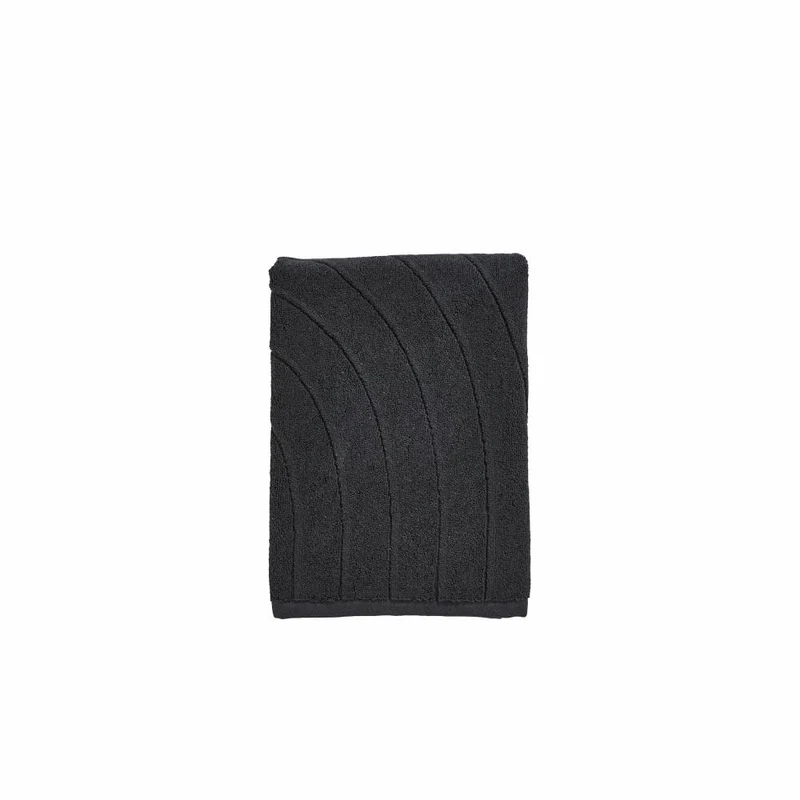 Zone Denmark Badehandtuch Time Black, 100% Baumwolle, Schwarz, 70 x 140 cm, 33616