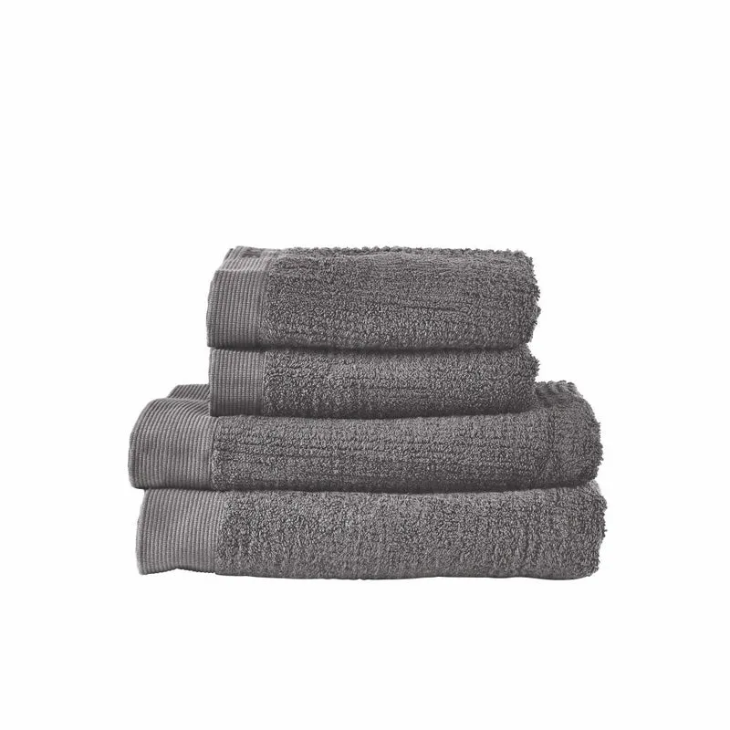 Zone Denmark Handtuch Classic 4er Set Grey, 100% Baumwolle, Grau, 50 x 100 / 70 x 140 cm, 330541