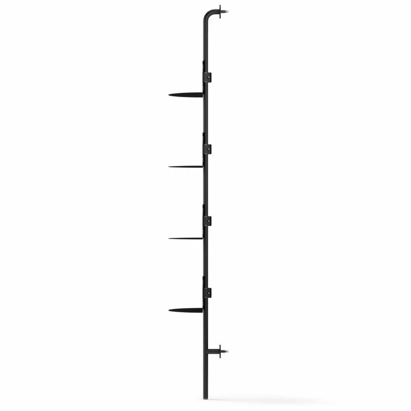 Umbra Wandregal Solis mit 4 Ablagen, Stahl, Schwarz, 204 cm, 1021262-040