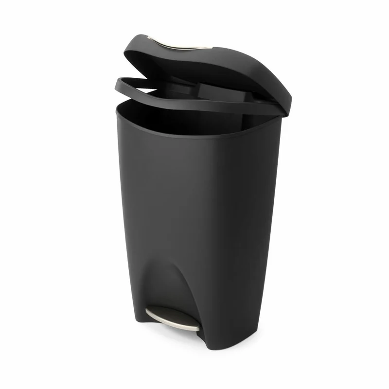 Umbra Abfalleimer Brim, Mülleimer, PP-Kunststoff, Schwarz, Nickel, 50 L, 1021550-047