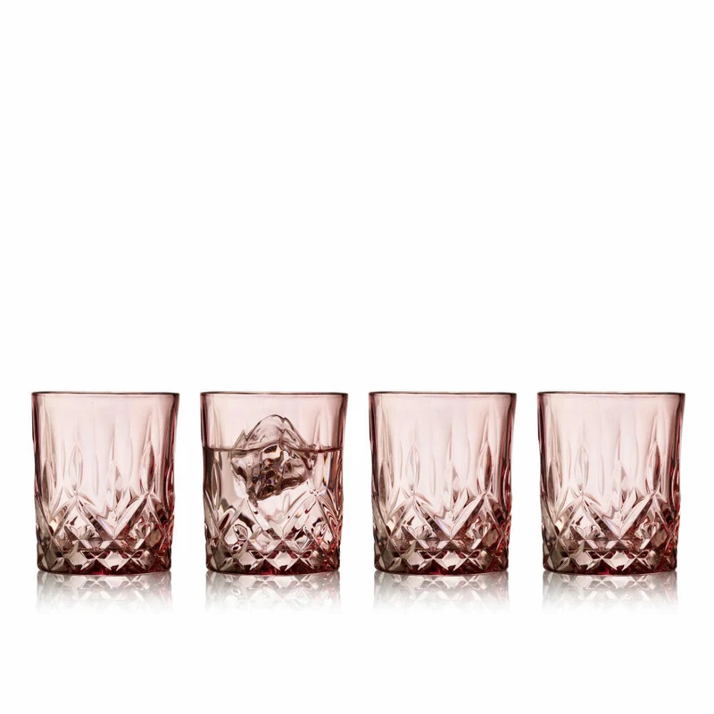 Lyngby Glas Whiskyglas Sorrento 4er Set, Tumbler, Glas, Pink, 320 ml, 31479