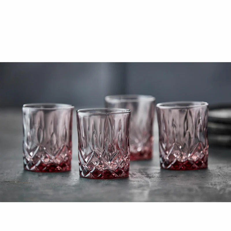 Lyngby Glas Whiskyglas Sorrento 4er Set, Tumbler, Glas, Pink, 320 ml, 31479