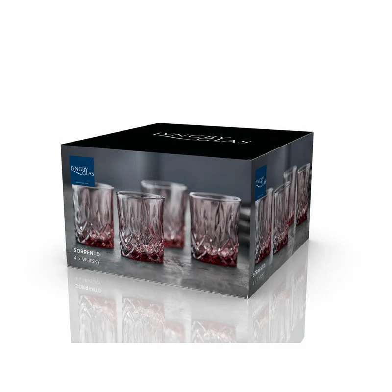 Lyngby Glas Whiskyglas Sorrento 4er Set, Tumbler, Glas, Pink, 320 ml, 31479