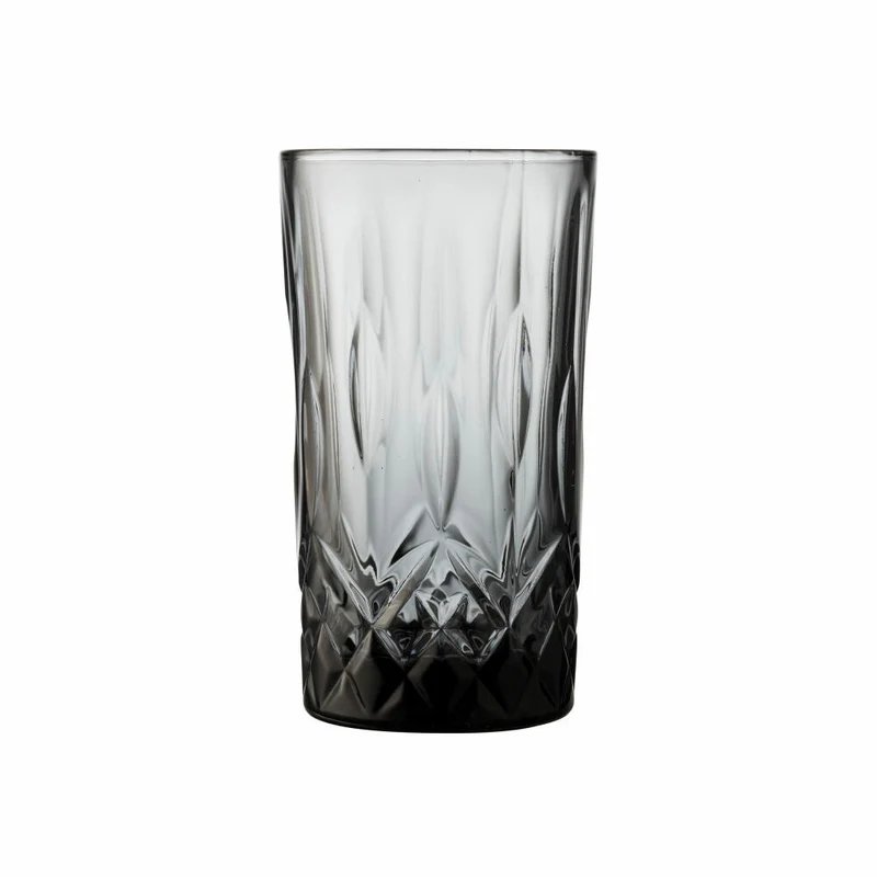 Lyngby Glas Highball-Glas Sorrento Smoke 4er Set, Longdrinkgläser, Glas, Grau, 380 ml, 31489
