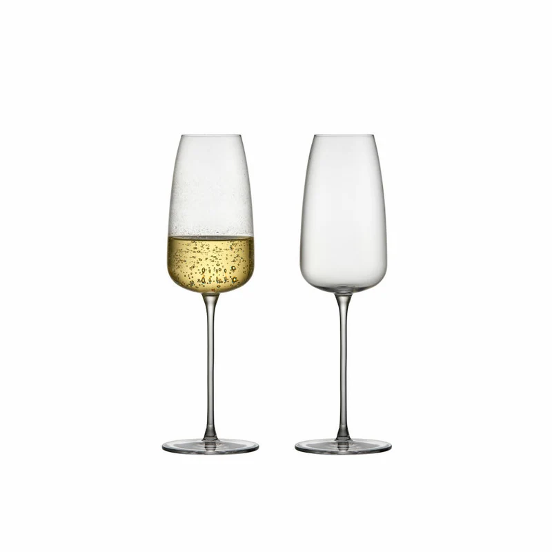 Lyngby Glas Sektglas Veneto 2er Set, Champagnergläser, Glas, Transparent, 360 ml, 31512