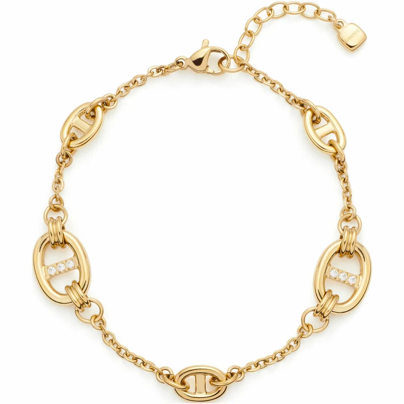 Leonardo Jewels Armband gold Herma, Schmuckarmband, Armkette, Modeschmuck, Edelstahl, Glas, Zirkonia, 024297