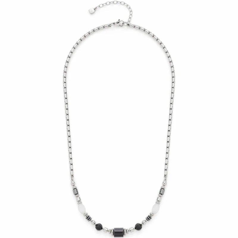 Leonardo Jewels Halskette 45 Casoria, Kette, Schmuckkette, Modeschmuck, Edelstahl, Glas, Mineralien, 024303