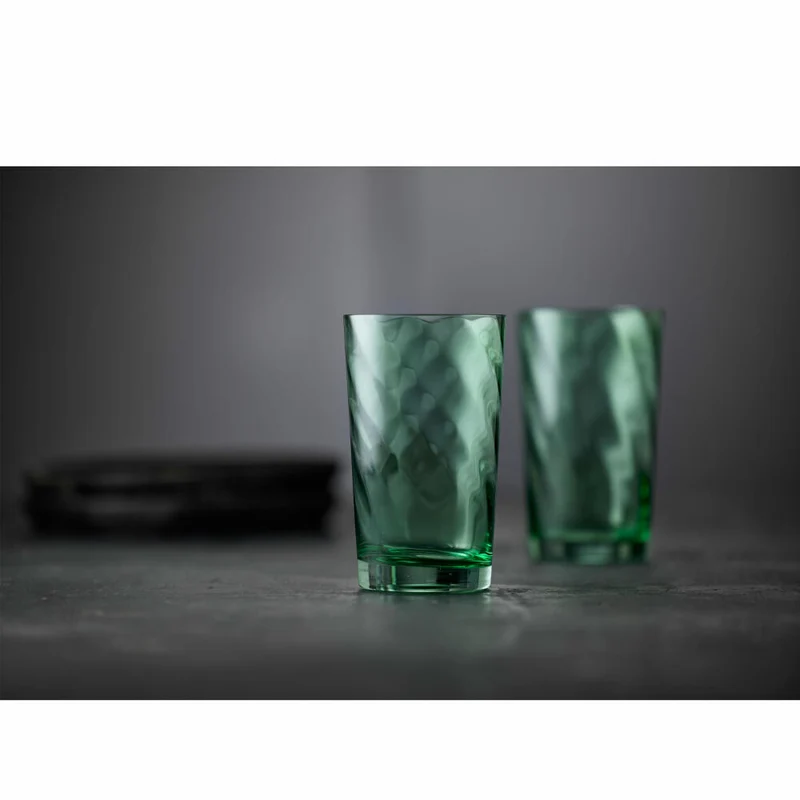 Lyngby Glas Highball-Glas Vienna 4er Set, Longdrinkgläser, Glas, Grün, 450 ml, 31721