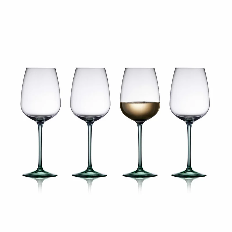 Lyngby Glas Weinglas Vienna 4er Set, Stielgläser, Glas, Grün, 530 ml, 31727