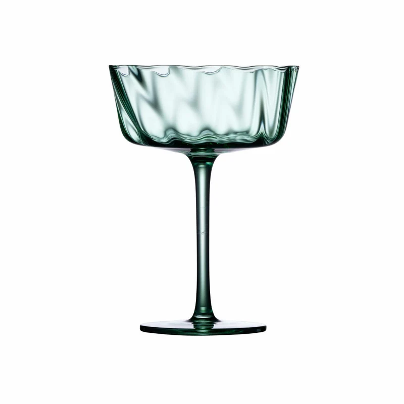 Lyngby Glas Champagner-Schale Vienna 4er Set, Sektschalen, Glas, Grün, 350 ml, 31731