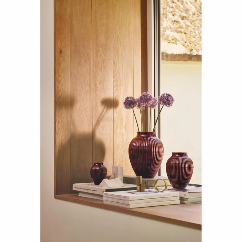 Knabstrup Vase Ripple, Dekovase, Blumenvase, Keramik, Berry, 27 cm, K1234-2