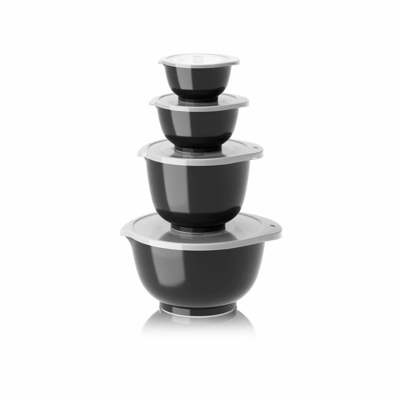 Rosti Schüssel-Set Margrethe New 8-tlg., Durostima, Schwarz, 0.25 + 0.5 + 1.5 + 3 L, 29964