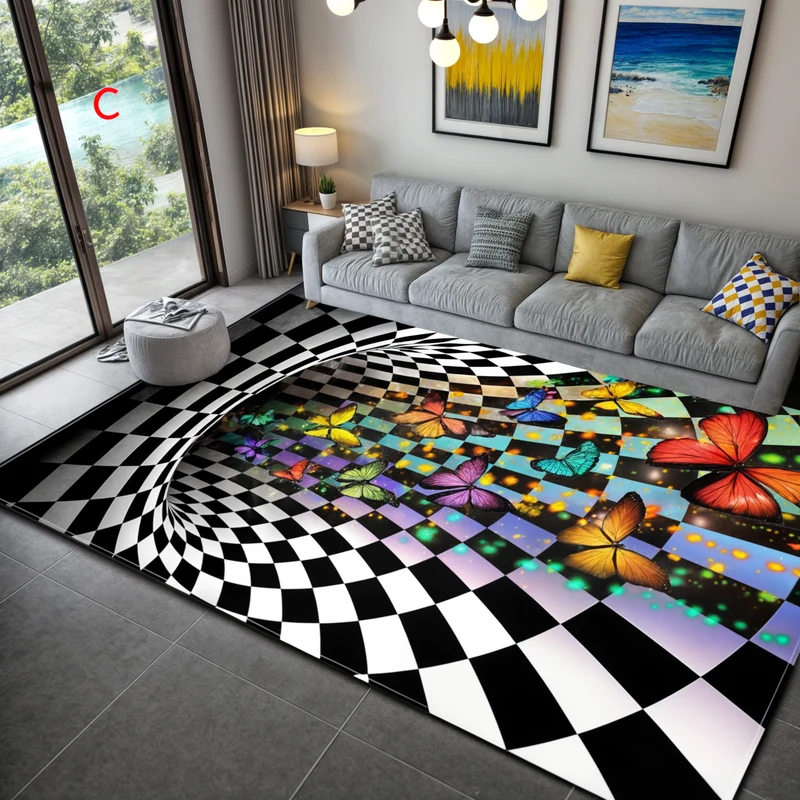 Tapis Illusion Géométrique - Déco Maison Moderne