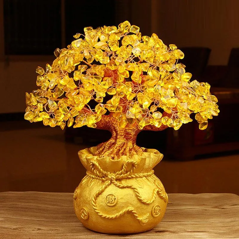 Arbre à Argent Citrine - Feng Shui - Décoration Pierre Précieuse