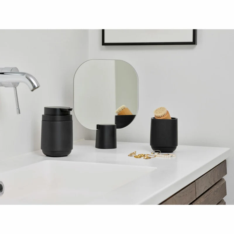 Zone Denmark Tischspiegel Time Black, Kosmetikspiegel, Beton, Glas, Schwarz, 30742