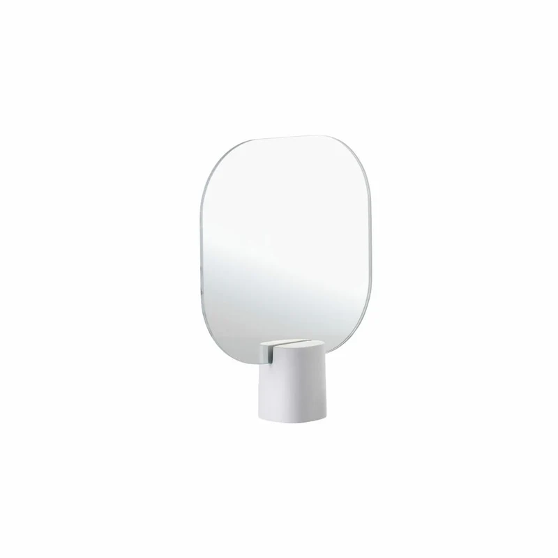 Zone Denmark Tischspiegel Time Soft Grey, Kosmetikspiegel, Beton, Glas, Grau, 30745