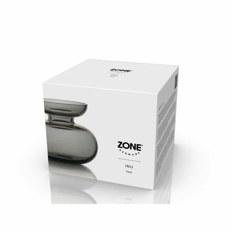 Zone Denmark Vase Inu Smoked Grey, Blumenvase, Dekovase, Glas, Grau, 11 x 9 cm, 31497