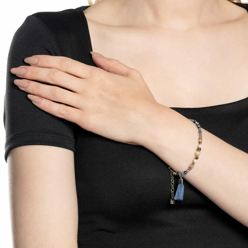 Leonardo Jewels Armband Babsi, Schmuckarmband, Armkette, Modeschmuck, Edelstahl, Glasperlen, 024314