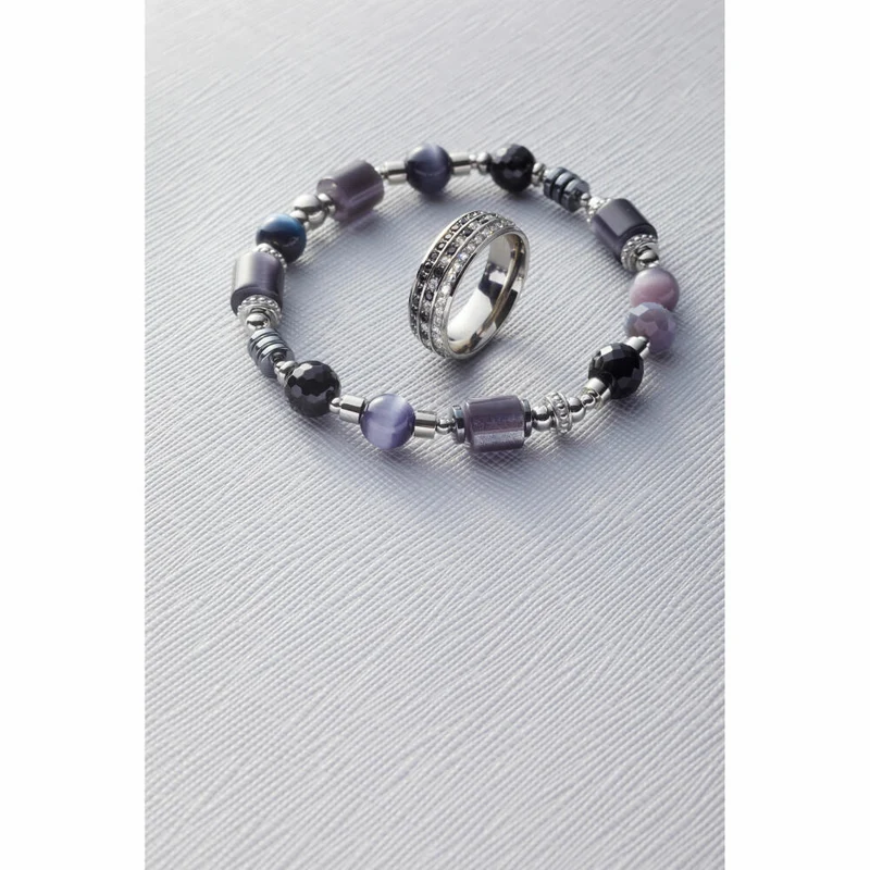 Leonardo Jewels Ring Atura, Fingerring, Fingerschmuck, Schmuck, Größe 19, Edelstahl, Glasperlen, Zirkonia, 024320