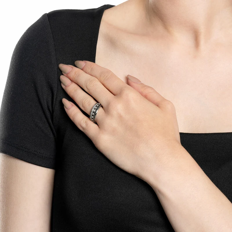 Leonardo Jewels Ring Atura, Fingerring, Fingerschmuck, Schmuck, Größe 20, Edelstahl, Glasperlen, Zirkonia, 024321