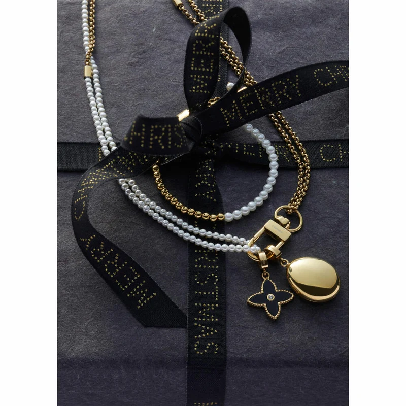 Leonardo Jewels Halskette 48 gold Lucinda, Kette, Schmuckkette, Modeschmuck, Edelstahl IP gold, Muschelperlen, 024329