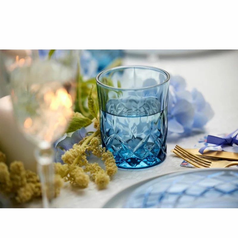 Lyngby Glas Messglas Sorrento 4er Set, Messbecher, Glas, Blau, 40 ml, 32011