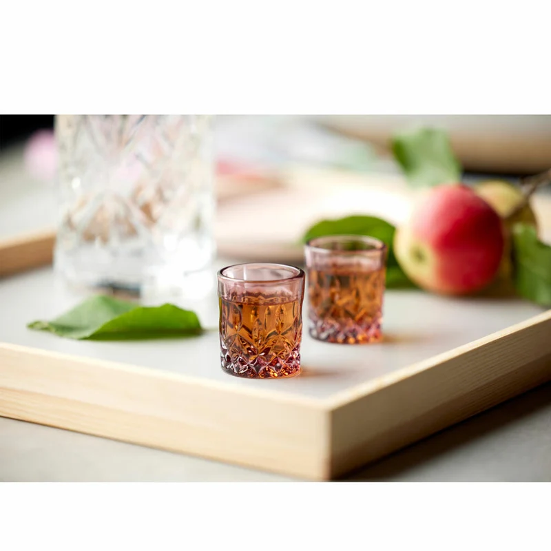 Lyngby Glas Messglas Sorrento 4er Set, Messbecher, Glas, Pink, 40 ml, 32014