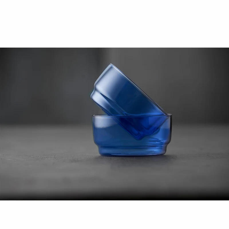 Lyngby Glas Schale Torino 2er Set, Schüsseln, Bowls, Glas, Blau, 12 cm, 32368