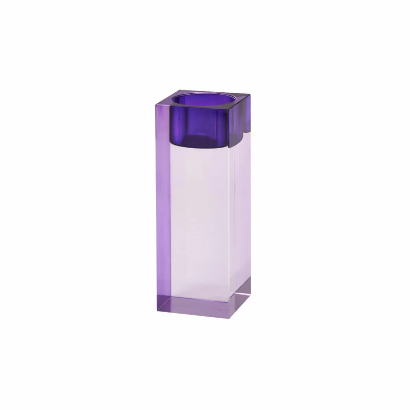 Gift Company Teelichthalter Sari L, Kerzenhalter, Dekolicht, Kristallglas, Lila / Flieder, H 13.6 cm, 1127505014