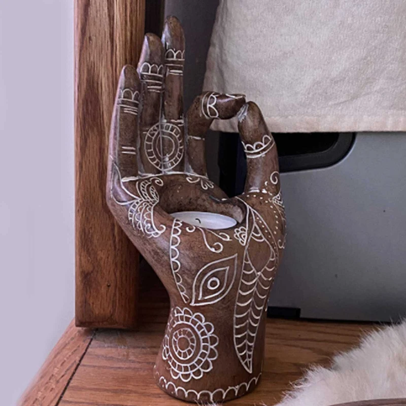 Bougeoir Main Bouddha - Déco Zen - Sérénité