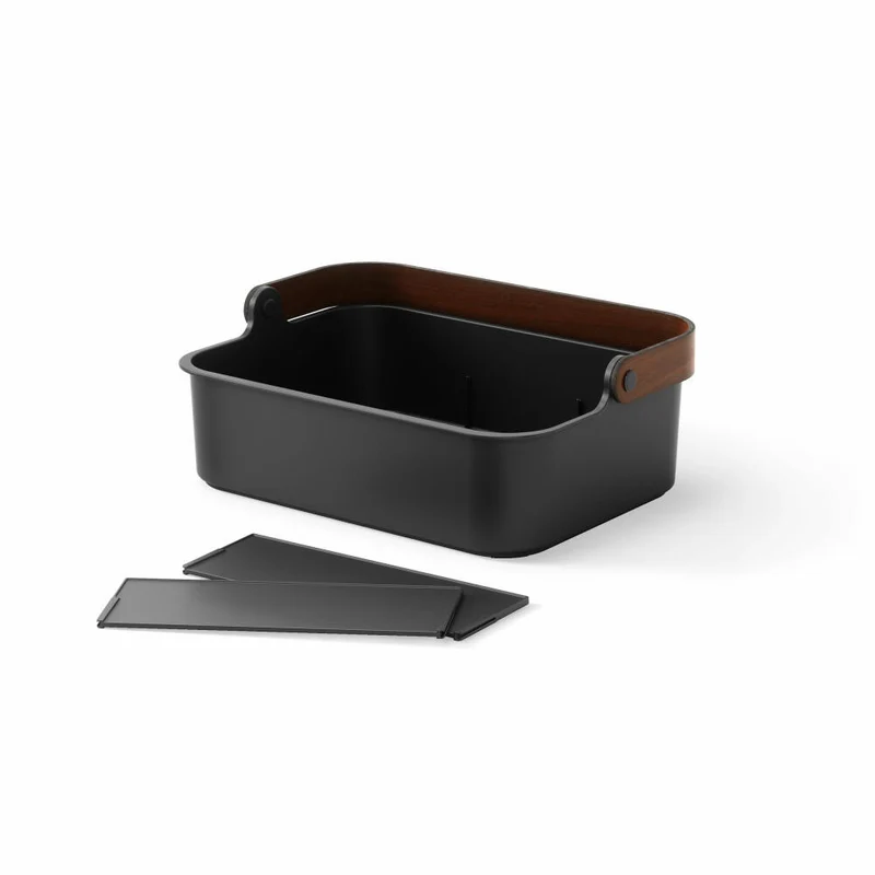 Umbra Organizer Bellwood, mit entnehmbaren Trennwänden, ABS, Holz, Schwarz, Walnuss, 37 x 27 x 25 cm, 1019942-048