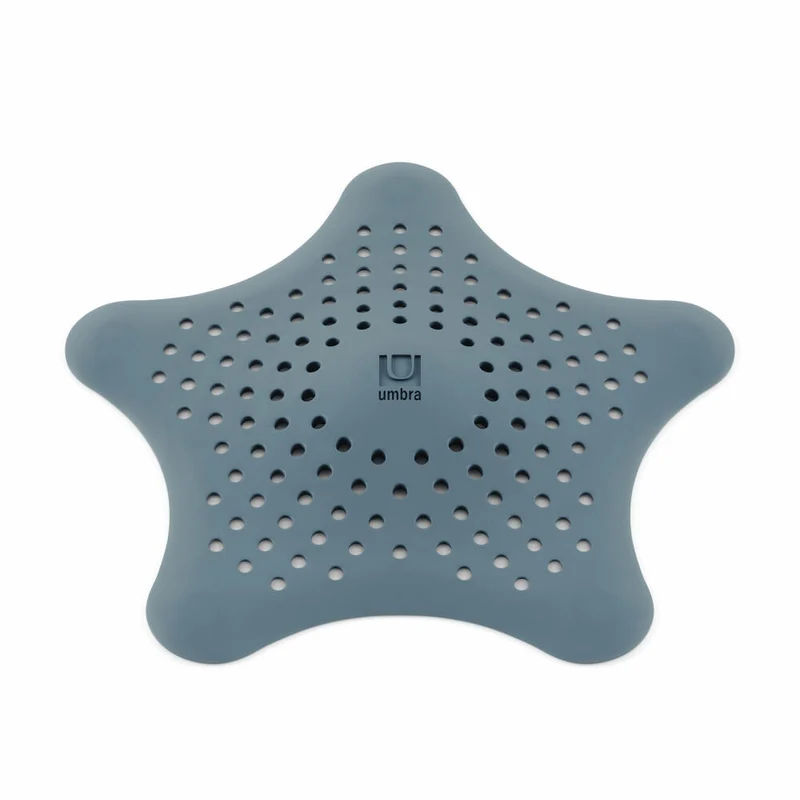 Umbra Abflusssieb Starfish mit Saugnäpfen, Haarfänger, Gummi, Schieferblau, 023014-1050