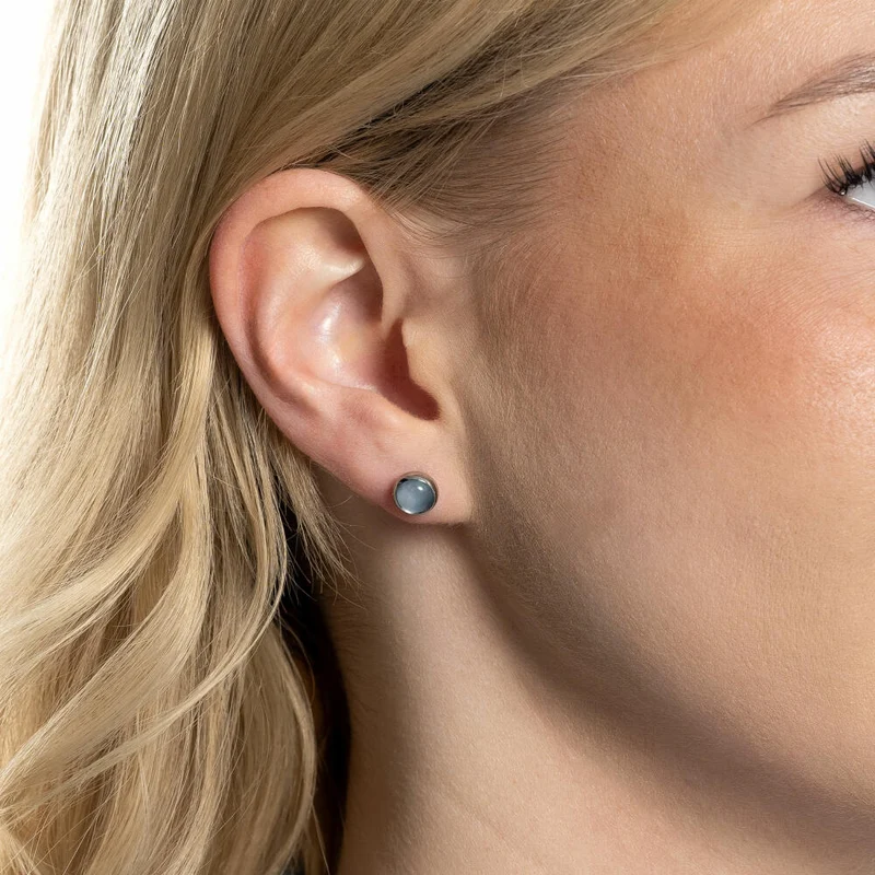 Leonardo Jewels Ohrstecker Bea grey blue, Ohrring, Ohrschmuck, Schmuck, Edelstahl, Glasperle, 024358