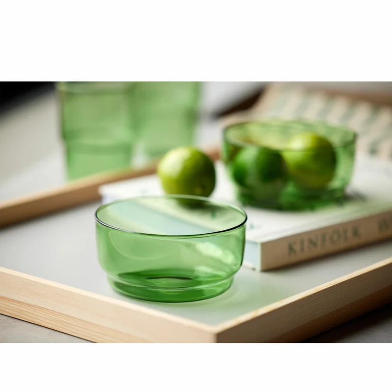 Lyngby Glas Schale Torino 2er Set, Schüsseln, Bowls, Glas, Grün, 12 cm, 32370