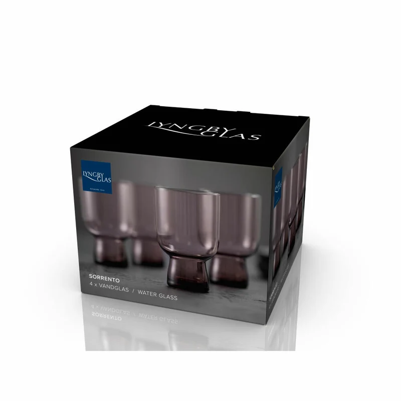 Lyngby Glas Wasserglas Sorrento 4er Set, Becher, Glas, Pink, 300 ml, 32747
