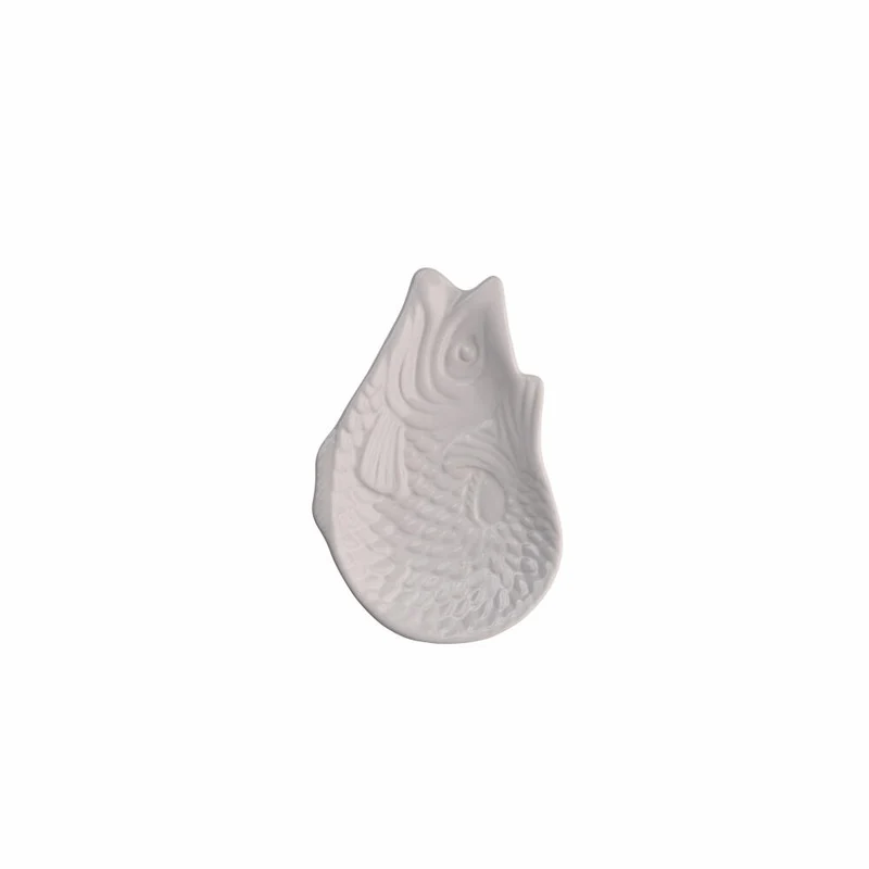Gift Company Dekoteller Monsieur Carafon S, Teller in Fisch-Form, Steingut, Weiß, 12.5 x 8.3 cm, 1151303001