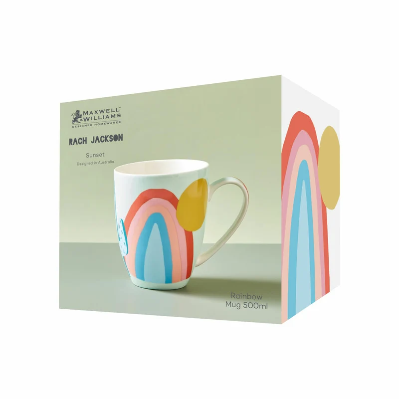 Maxwell & Williams RJ Sunset Becher Regenbogen, Kaffeebecher, Teetasse, Tasse, in Geschenkbox, Porzellan, 510 ml, DX1334