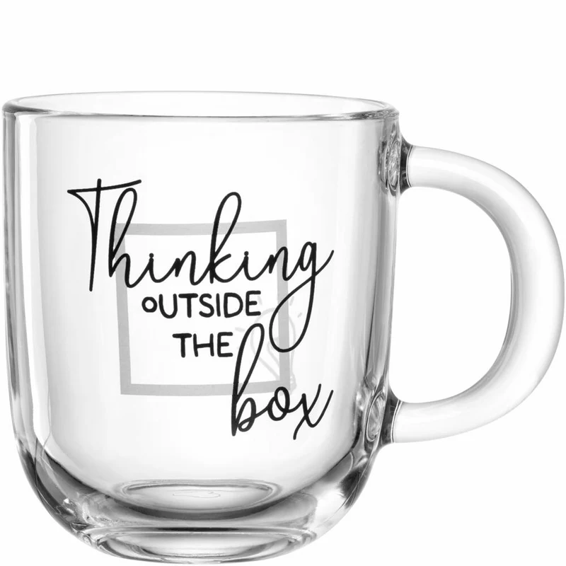 Leonardo Tasse Ufficio Thinking outside the box, Kaffeetasse, Becher, Glastasse, Kalk-Natron-Glas, 400 ml, 047082