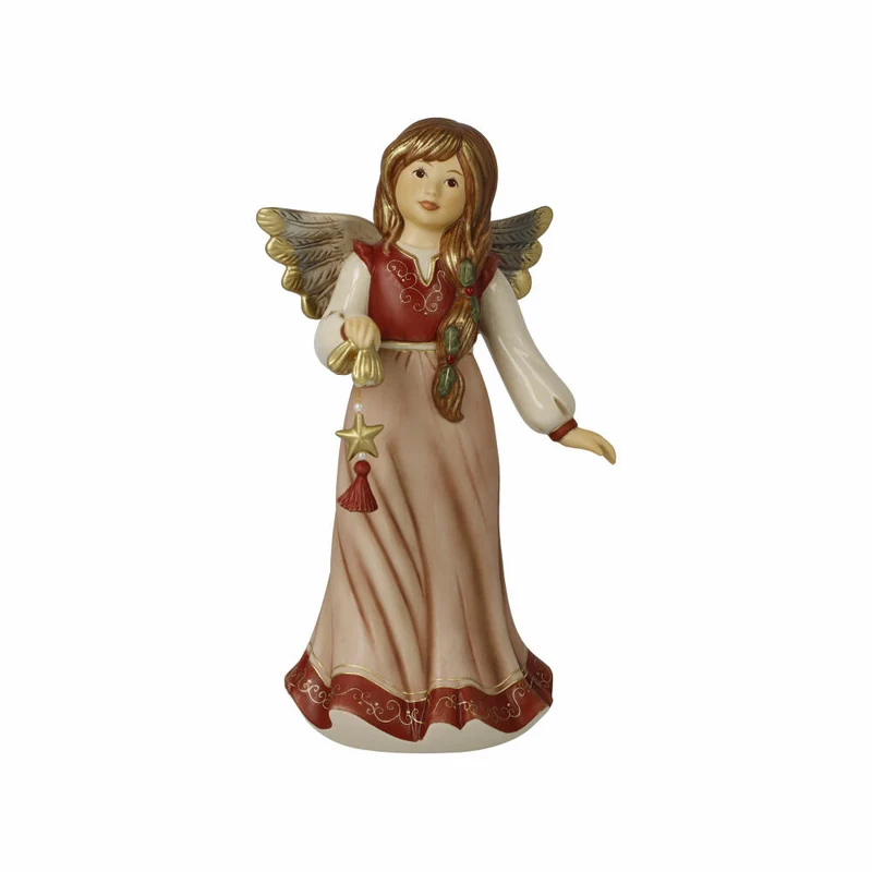 Goebel Engel Funkelndes Weihnachtssternchen, Dekofigur, Steingut, Bordeaux, 26 cm, 41687291